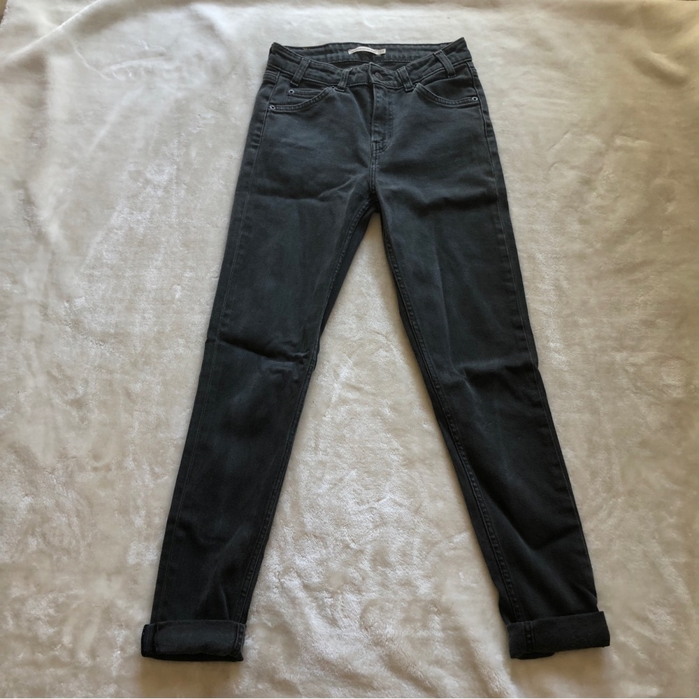 Levi's Vintage 721 High Rise Grey Skinny Jean Orange Tab Size 25 - Picture 2 of 11